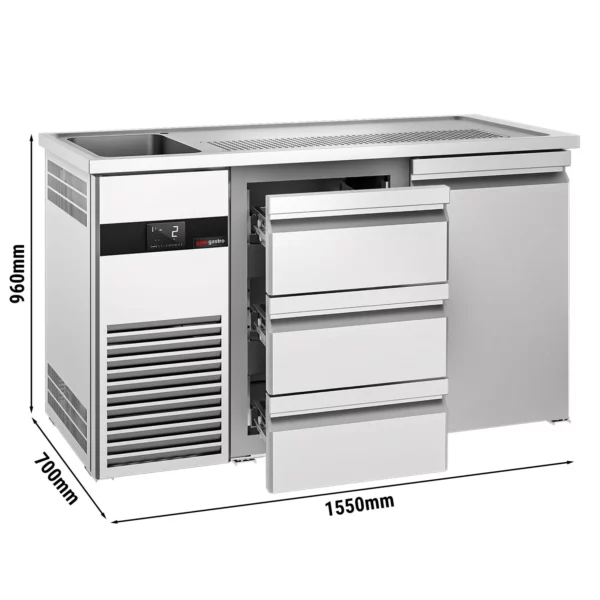 Pivný bar PREMIUM - 1550x700mm - 1 dvierka a 3 zásuvky