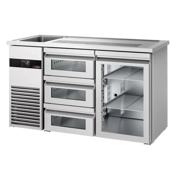 Pivný bar PREMIUM - 1550x700mm - 1 sklenené dvierka a 3 sklenené zásuvky - Image 5