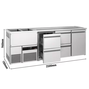 Pivný bar PREMIUM - 2500x700mm - 1 dvierka a 4 zásuvky
