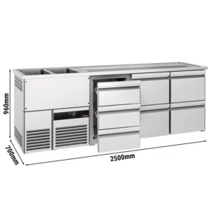 Pivný bar PREMIUM - 2500x700mm - 7 zásuviek