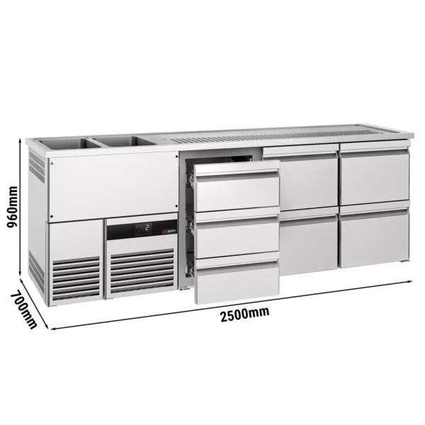 Pivný bar PREMIUM - 2500x700mm - 7 zásuviek