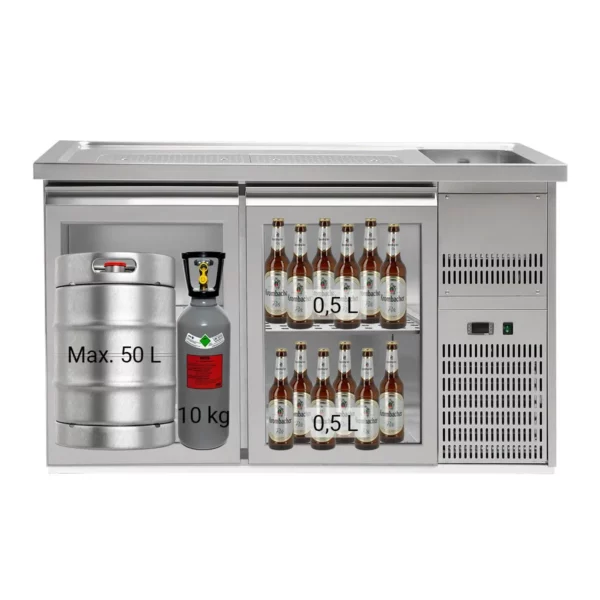 Pivný bar PREMIUM PLUS - 1550x700mm - 2 sklenené dvierka - Image 8