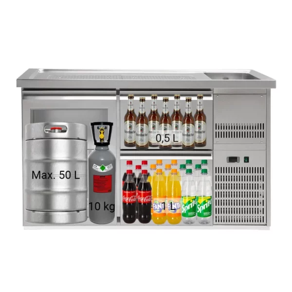 Pivný bar PREMIUM PLUS - 1550x700mm - 1 sklenené dvierka a 2 zásuvky - Image 2