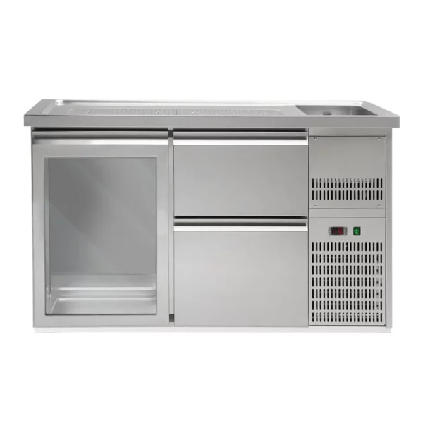 Pivný bar PREMIUM PLUS - 1550x700mm - 1 sklenené dvierka a 2 zásuvky - Image 4