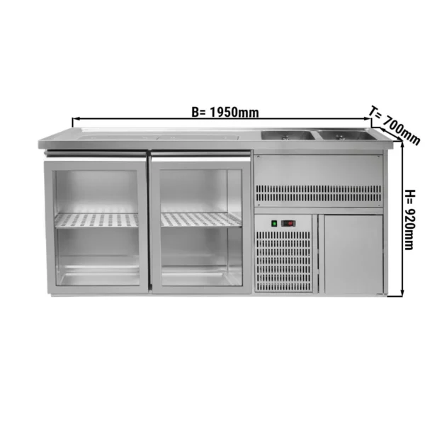 Pivný bar PREMIUM PLUS- 1950x700mm - s 2 zásuvkami