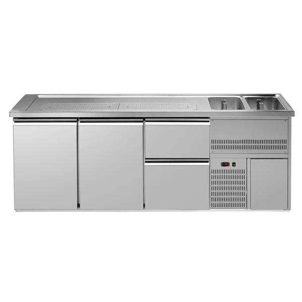 Pivný pult PREMIUM PLUS - 2500x700mm - 2 dvierka a 2 zásuvky - Image 7