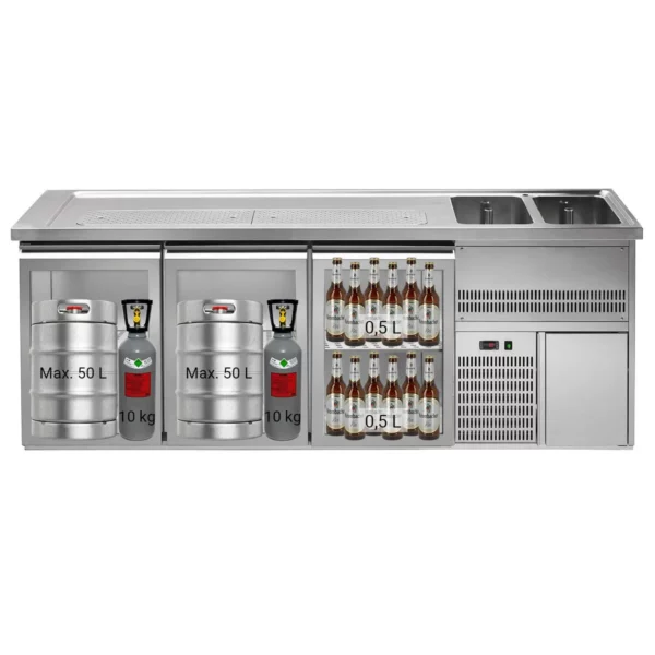 Pivný bar PREMIUM PLUS- 2500x700mm - 3 sklenené dvierka - Image 3