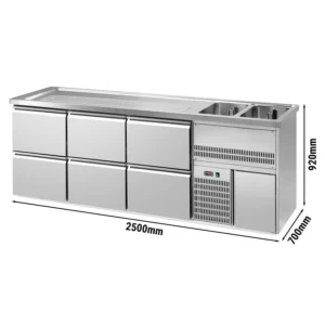 Pivný bar PREMIUM PLUS- 2500x700mm - so 6 zásuvkami