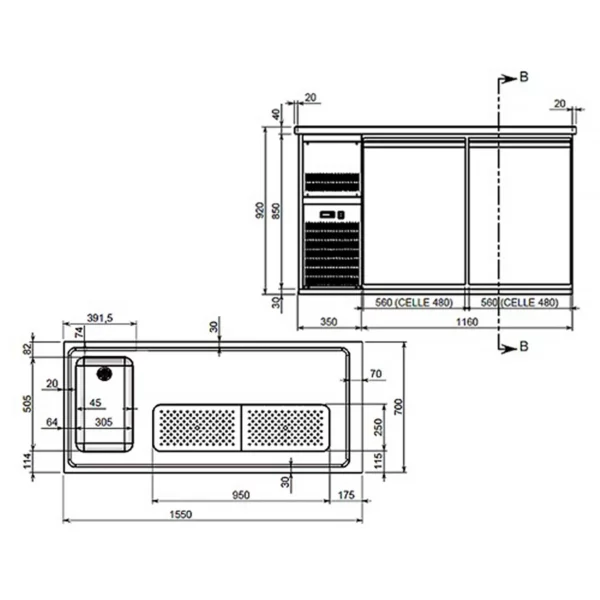 Pivný bar PREMIUM PLUS - 1550x700mm - so 4 zásuvkami - Image 7