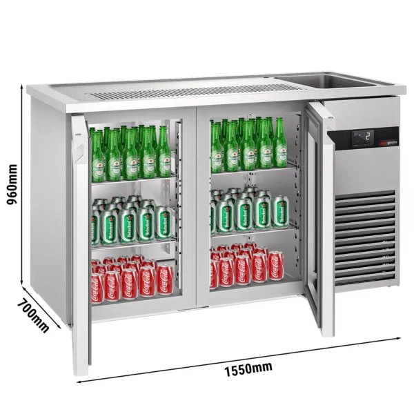 Pivný bar PREMIUM - 1550x700mm - 2 sklenené dvierka