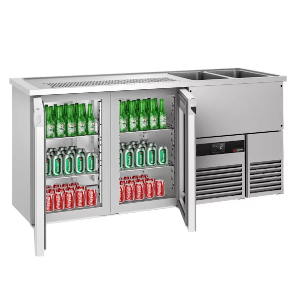 Pivný bar PREMIUM - 1950x700mm - 2 sklenené dvierka - Image 2