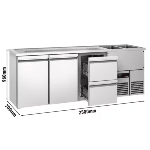 Pivný bar PREMIUM - 2500x700mm - 2 dvierka a 2 zásuvky