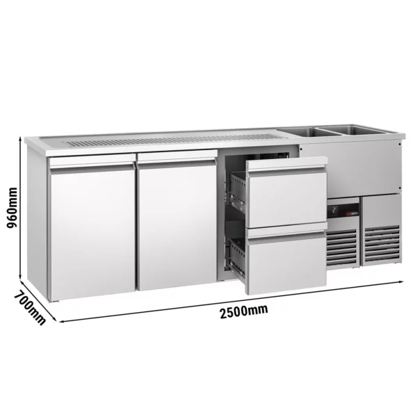 Pivný bar PREMIUM - 2500x700mm - 2 dvierka a 2 zásuvky