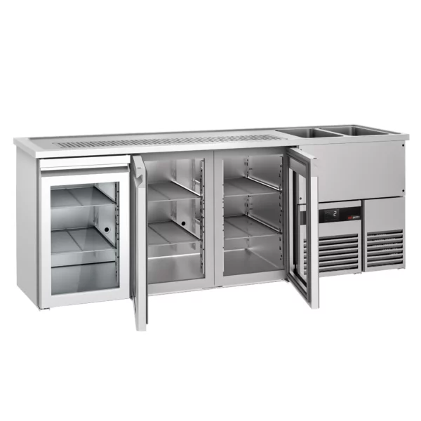 Pivný bar PREMIUM - 2500x700mm - 3 sklenené dvierka - Image 7