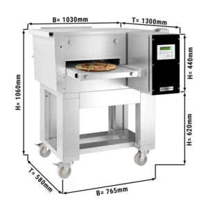 Plynová priebežná rúra - 1000x1300mm - digitálna - šírka pásma: 400mm - vrátane základného rámu