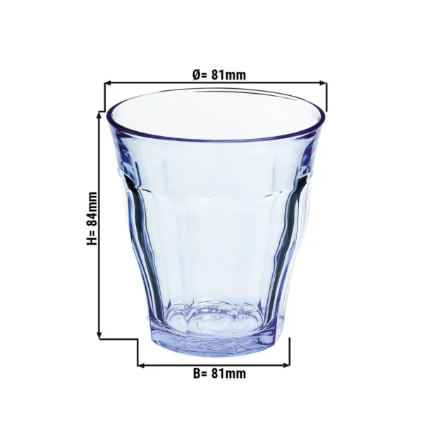 (12 kusov) Duralex univerzálne nápojové sklo - PICARDIE - 220 ml - modro-transparentné - Image 3