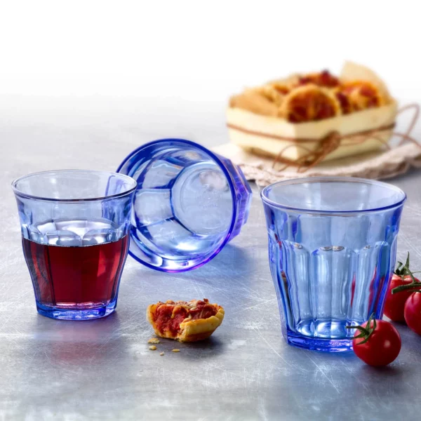 (12 kusov) Duralex univerzálne nápojové sklo - PICARDIE - 220 ml - modro-transparentné - Image 4
