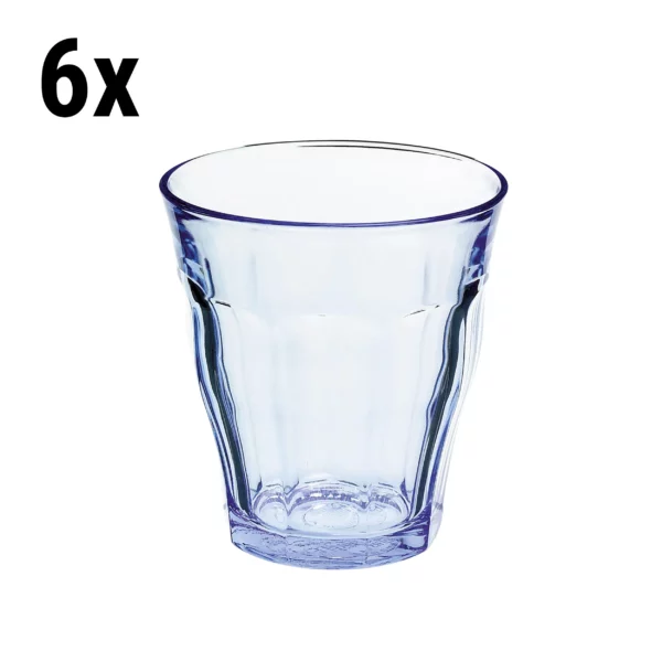 (6 kusov) Duralex univerzálne nápojové sklo - PICARDIE - 220 ml - modro-transparentné
