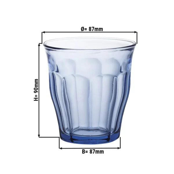 (6 kusov) Duralex univerzálne nápojové sklo - PICARDIE - 250 ml - modro-transparentné - Image 3