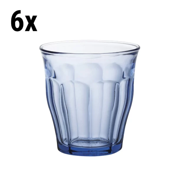 (6 kusov) Duralex univerzálne nápojové sklo - PICARDIE - 250 ml - modro-transparentné