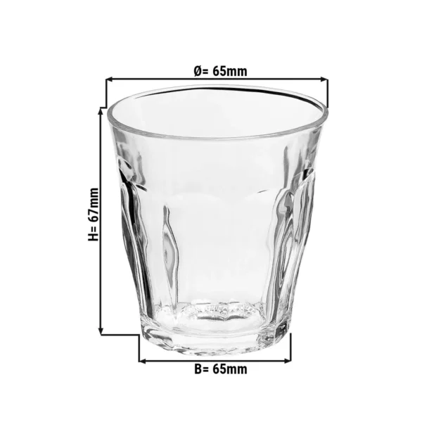 (6 kusov) Duralex univerzálne nápojové sklo - PICARDIE - 90 ml - transparentné - Image 3