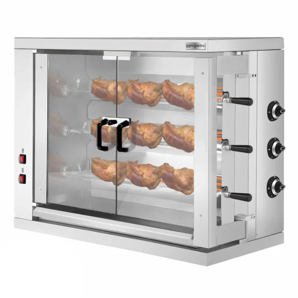Elektrický gril na kurčatá ECO - 9kW - s 3 špízy na 18 kurčiat - Image 4