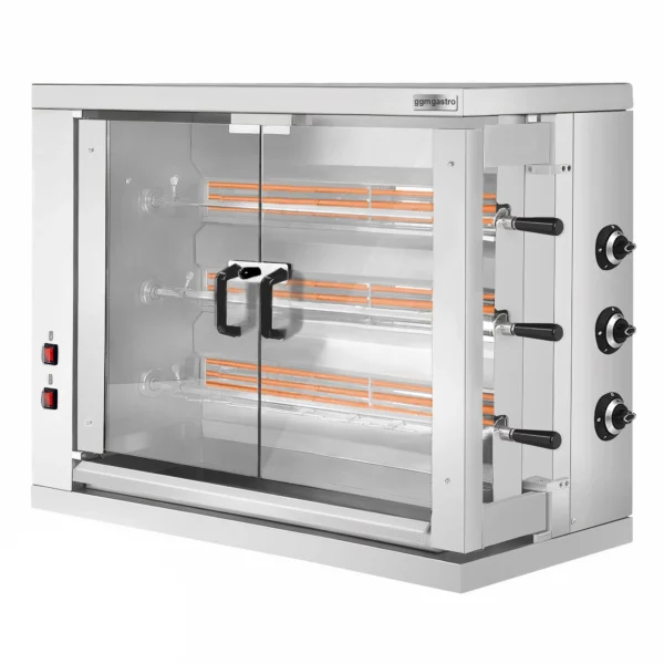 Elektrický gril na kurčatá ECO - 9kW - s 3 špízy na 18 kurčiat - Image 2