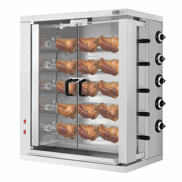 Elektrický gril na kurčatá ECO - 15kW - s 5 špízy na 30 kurčiat - Image 4