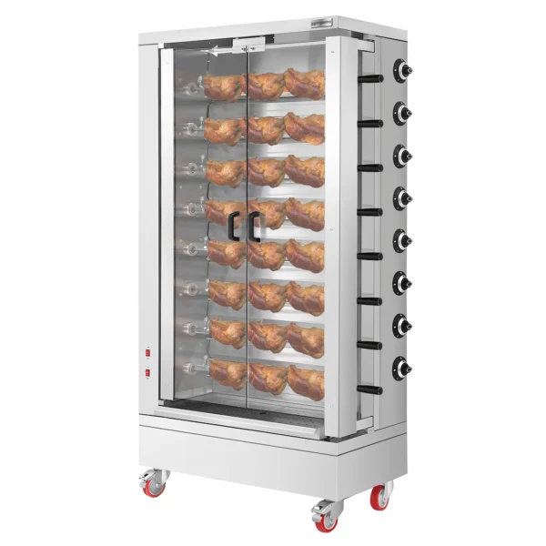 Elektrický gril na kurčatá ECO - 24kW - s 8 špízy pre 48 kurčiat - Image 4