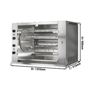 Plynový gril na kurčatá Rotation PREMIUM s 8 ražňami pre 48 kurčiat - 1395 x 910 x 980 mm