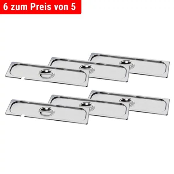 Nerezové GN veko 2/4 - s priehlbinou na lyžičku - Image 3