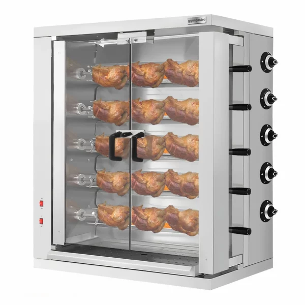 Plynový gril na kurčatá ECO - 32,33 kW - s 5 špízy pre 30 kurčiat - Image 3