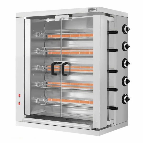 Plynový gril na kurčatá ECO - 32,33 kW - s 5 špízy pre 30 kurčiat - Image 4