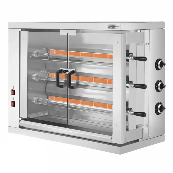 Plynový gril na kurčatá ECO - 19,3 kW - s 3 špízy pre 18 kurčiat - Image 4