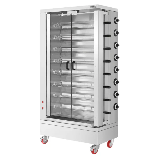 Plynový gril na kurčatá ECO - 51,73 kW - s 8 špízy pre 48 kurčiat - Image 4