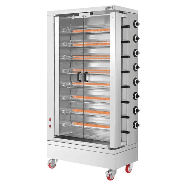 Plynový gril na kurčatá ECO - 51,73 kW - s 8 špízy pre 48 kurčiat - Image 2