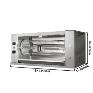 Plynový gril na kurčatá Rotation PREMIUM so 4 ražňami pre 24 kurčiat - 1395 x 660 x 626 mm