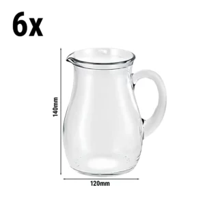 (6 kusov) sklenený džbán/karafa - VILLAGE - 500ml - s uškom