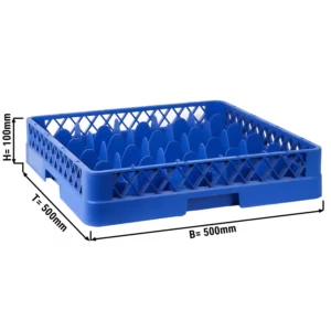 (6 kusov) sklenený košík - 500x500mm - 25 priehradiek - modrý