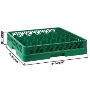 (6 kusov) sklenený košík - 500x500mm - 36 priehradok - zelený