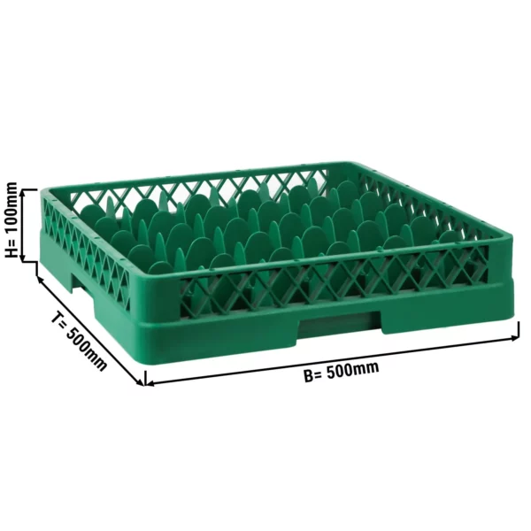(6 kusov) sklenený košík - 500x500mm - 36 priehradok - zelený