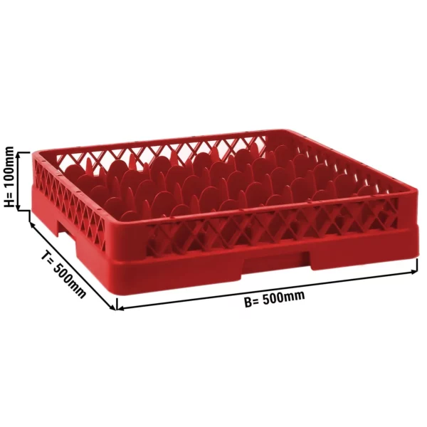 (6 kusov) sklenený košík - 500x500mm - 49 priehradiek - červený