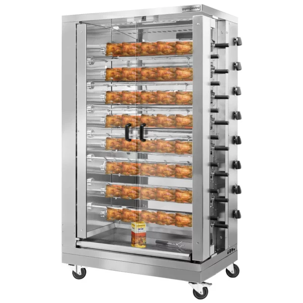 Plynový gril na kurčatá ECO s 15 ražňami pre 90 kurčiat - 1098 x 660 x 1920 mm - Image 2