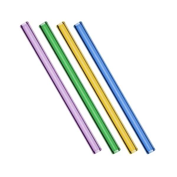 (48 kusov) sklenené slamky na pitie - rovné - 200 mm - rôzne farby - vrátane nylonovej čistiacej kefky - Image 3