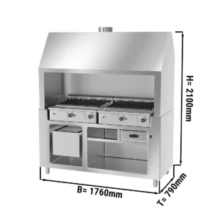 Plynový gril BERLÍN - 1,76m - nerezový vzhľad