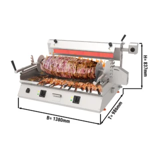 Cag kebab stroj - 9,8kW - horizontálne - stolové zariadenie