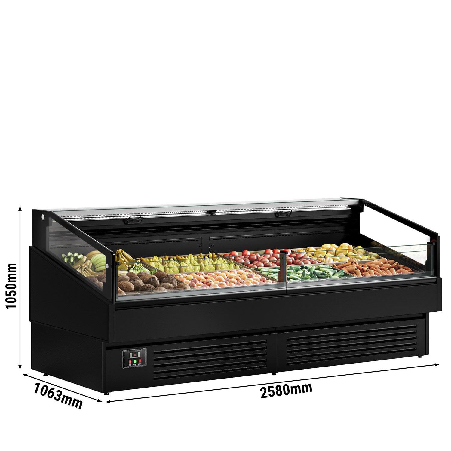 Chladený ostrovček - 2580 mm - 340 litrov - sklenená predná strana – Obrázok 2
