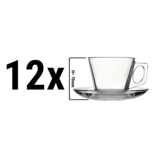 (24 kusov) šálka a podšálka na kávu/čaj - AQUA - 195 ml