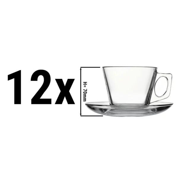 (24 kusov) šálka a podšálka na kávu/čaj - AQUA - 195 ml