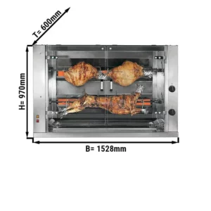Plynový gril na jahňacie / prasiatka s 2 ražňami - 1528 x 600 x 970 mm
